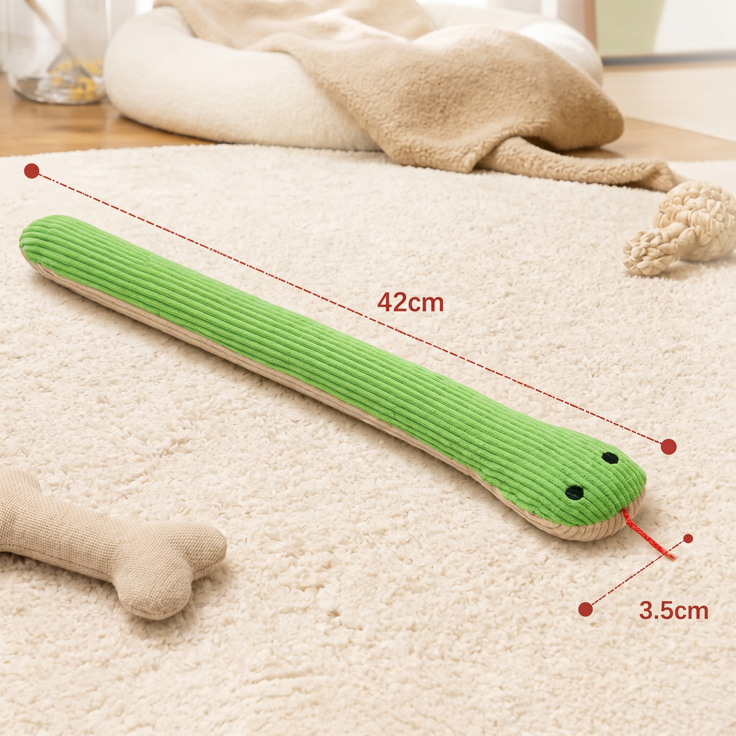 Durable Dog Snake Plush Toy
