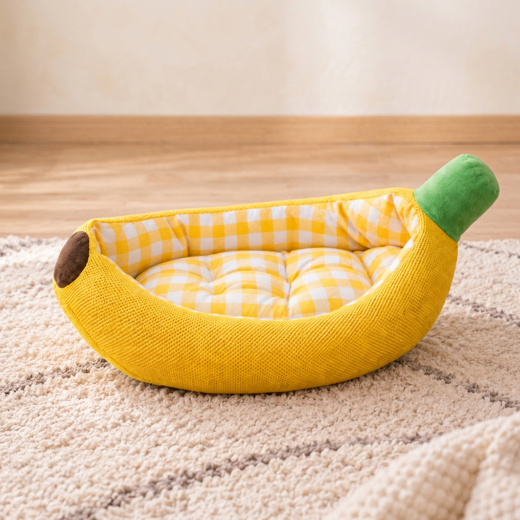 Banana-Shaped Cozy Pet Bed for Dogs