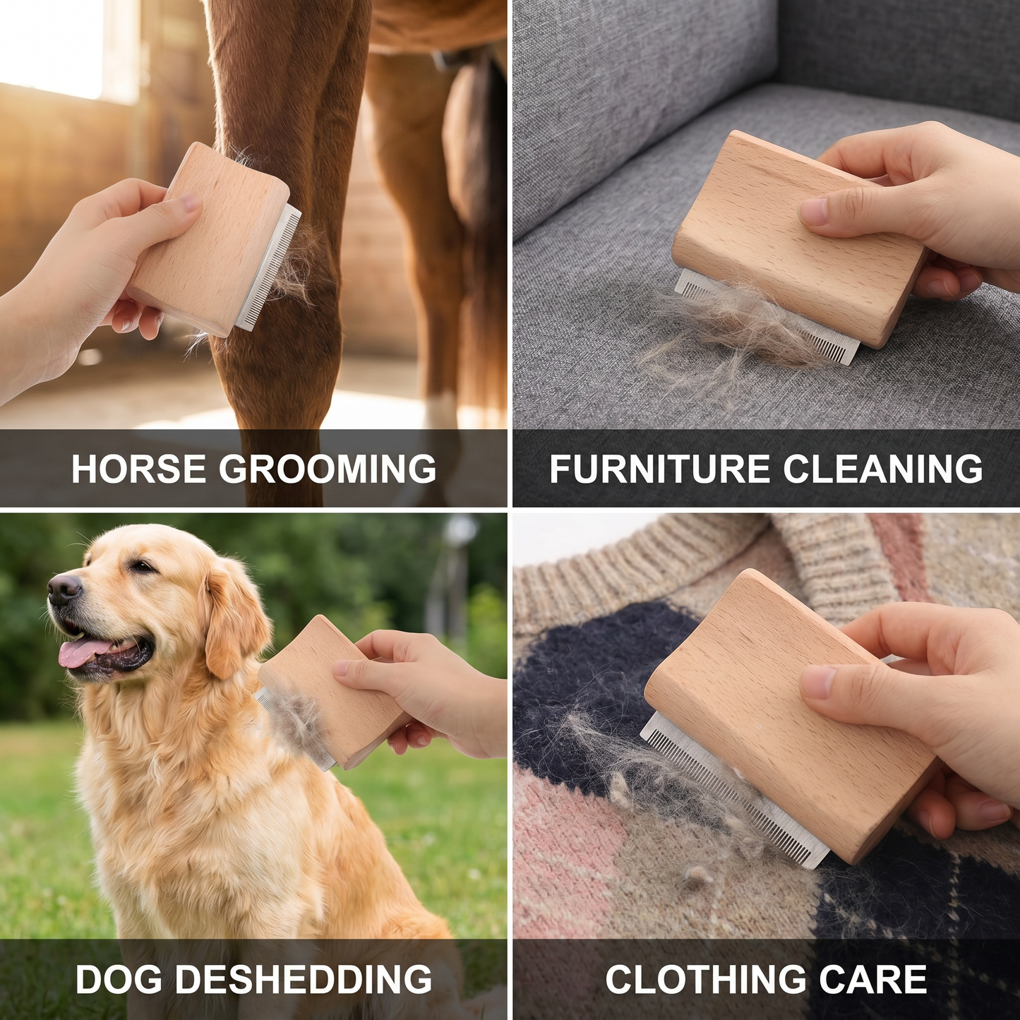 2-in-1 Pet Grooming & Hair Removal Comb for Fur, Furniture & Fabrics