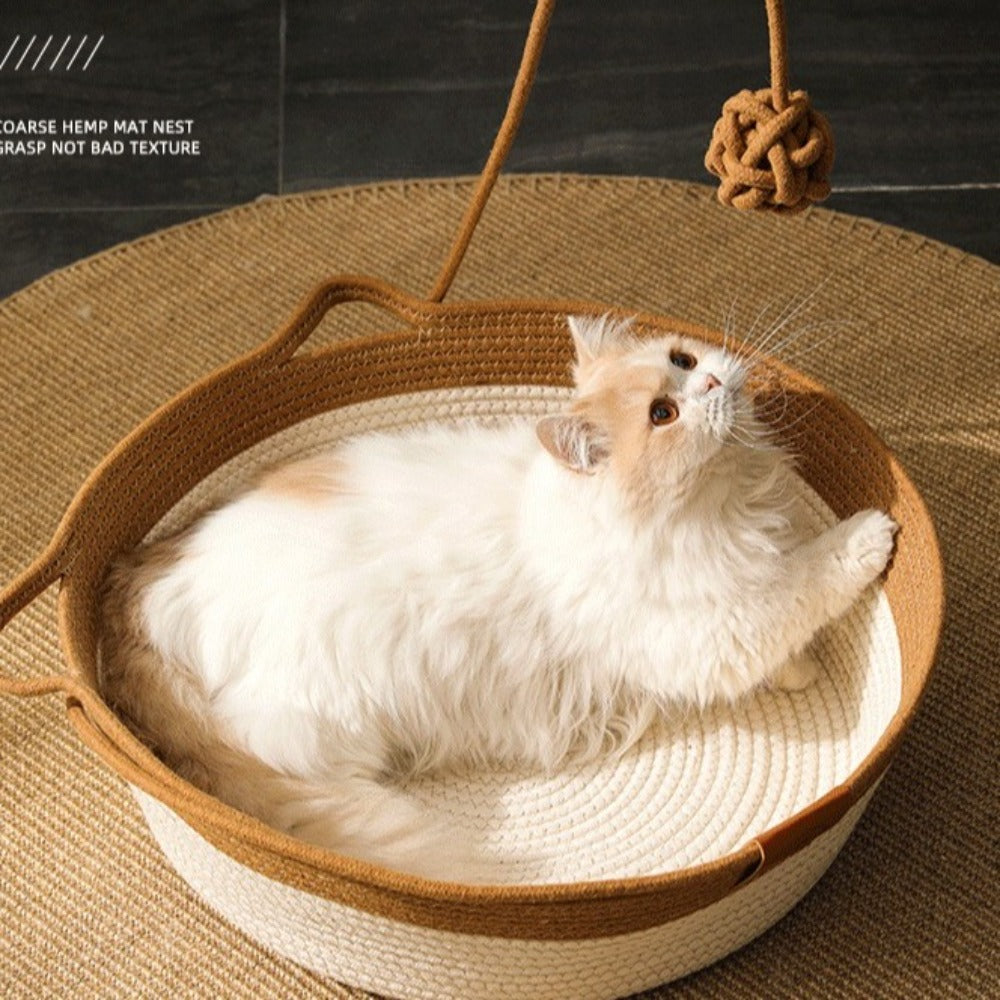 Hand-woven Cotton Rope Cat Bed