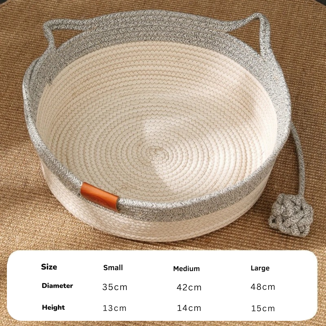 Hand-woven Cotton Rope Cat Bed