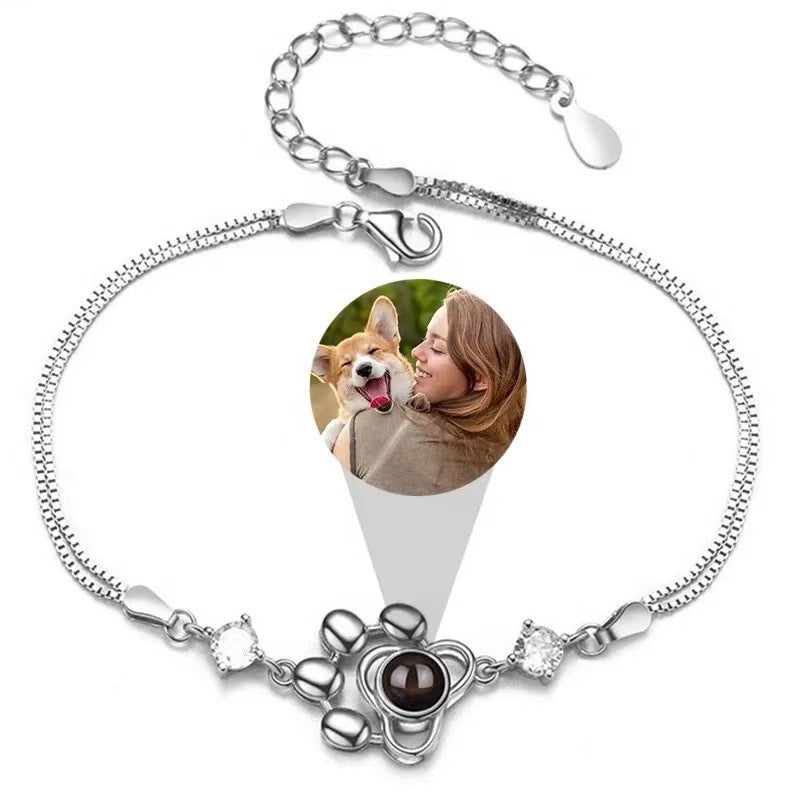 Personalized Paw Photo Projection Keepsake Bracelet