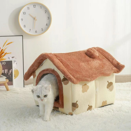 Cosy plush cat house