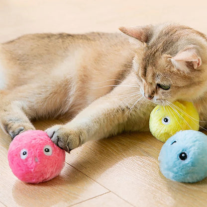 Interactive Cat Plush Balls with Animal Sounds