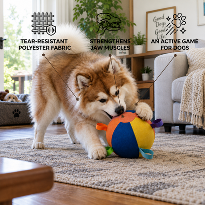 Interactive Colorful Herding Ball with Handles for Dogs – Durable Outdoor Training Toy