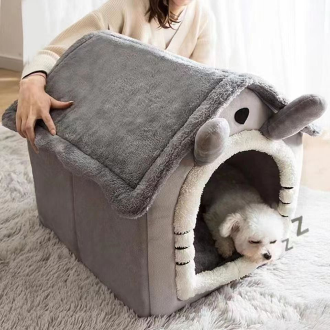 Cosy plush cat house