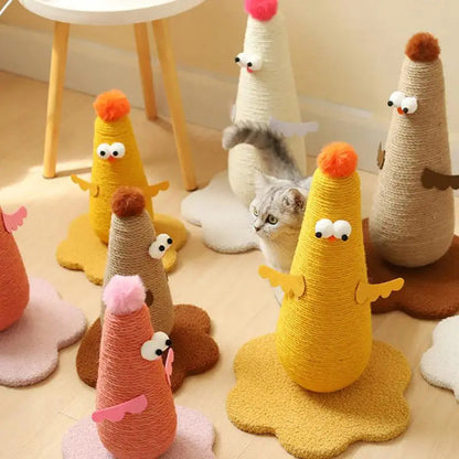 Sisal Cat Scratching Post in Chicken Design