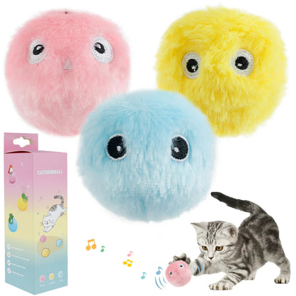 Interactive Cat Plush Balls with Animal Sounds