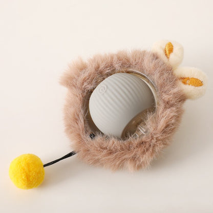 Active Rolling Ball with Fur for Cats