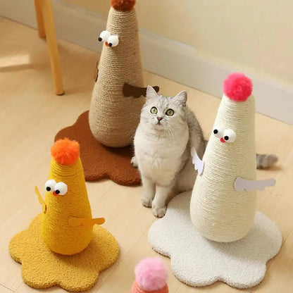 Sisal Cat Scratching Post in Chicken Design