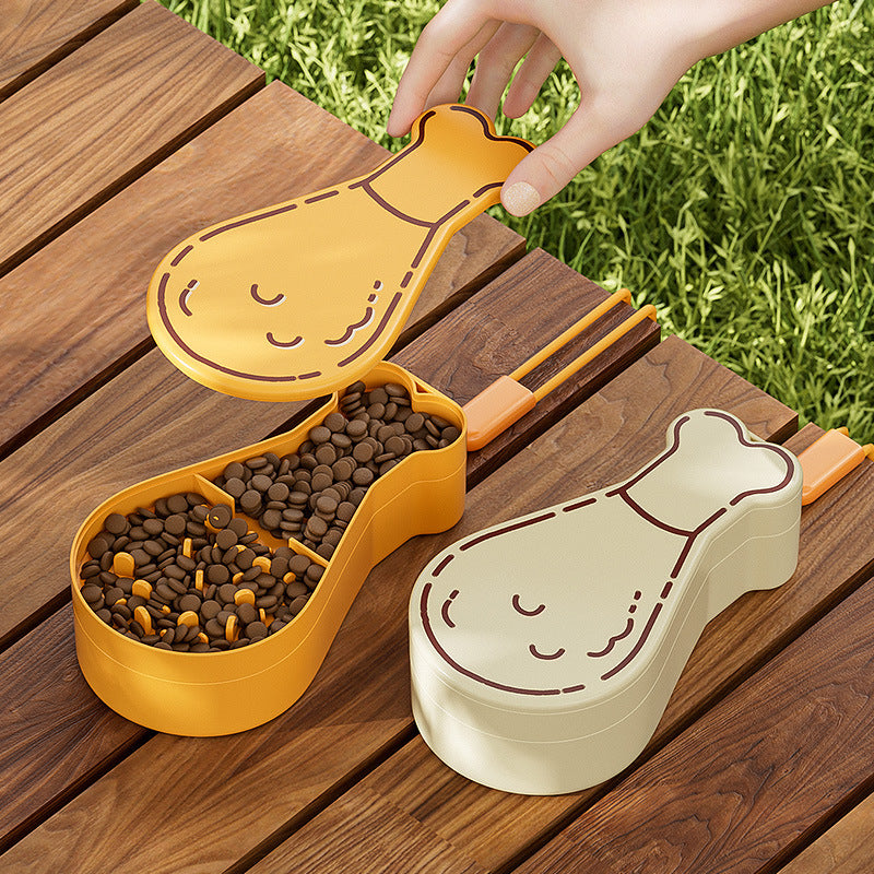 2-in-1 On-the-Go Feeding Station - Chicken Drumstick Design