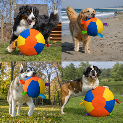 Interactive Colorful Herding Ball with Handles for Dogs – Durable Outdoor Training Toy