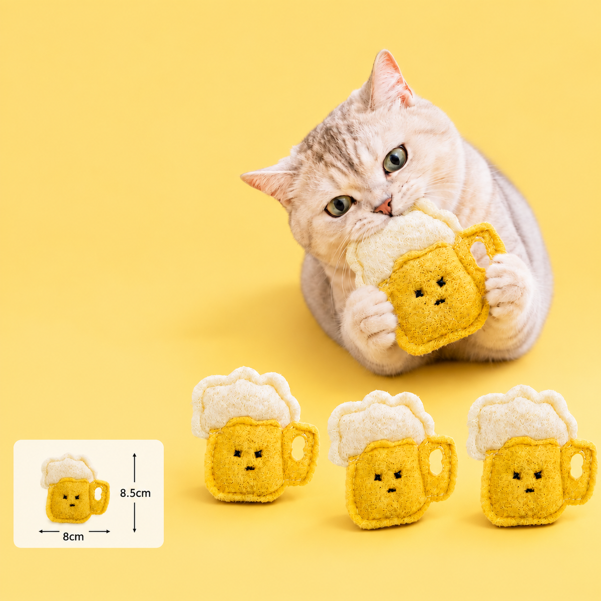 Teeth-Cleaning Catnip Chew Toys – Natural Loofah Dental Care & Play Set