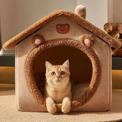 Cosy plush cat house