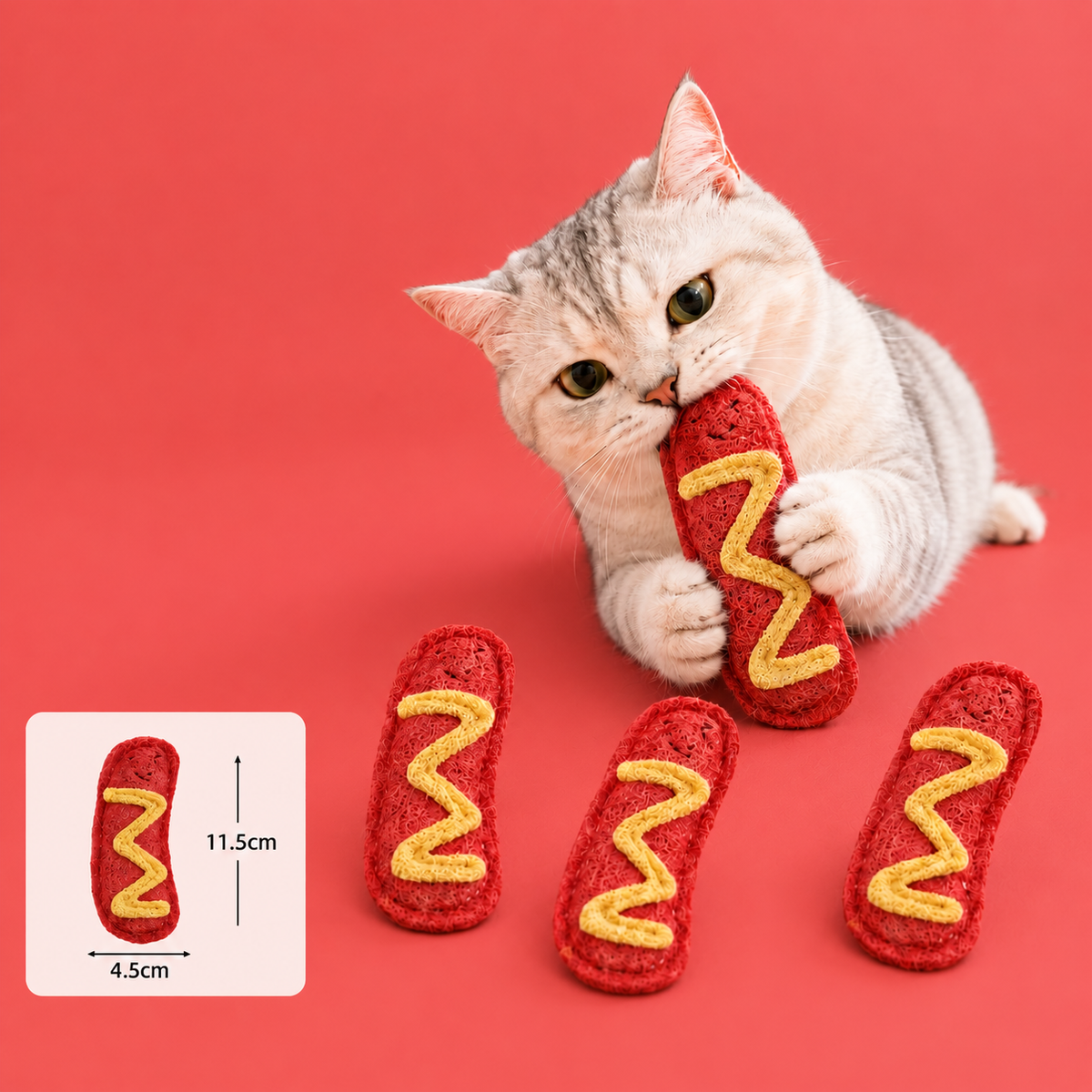 Teeth-Cleaning Catnip Chew Toys – Natural Loofah Dental Care & Play Set