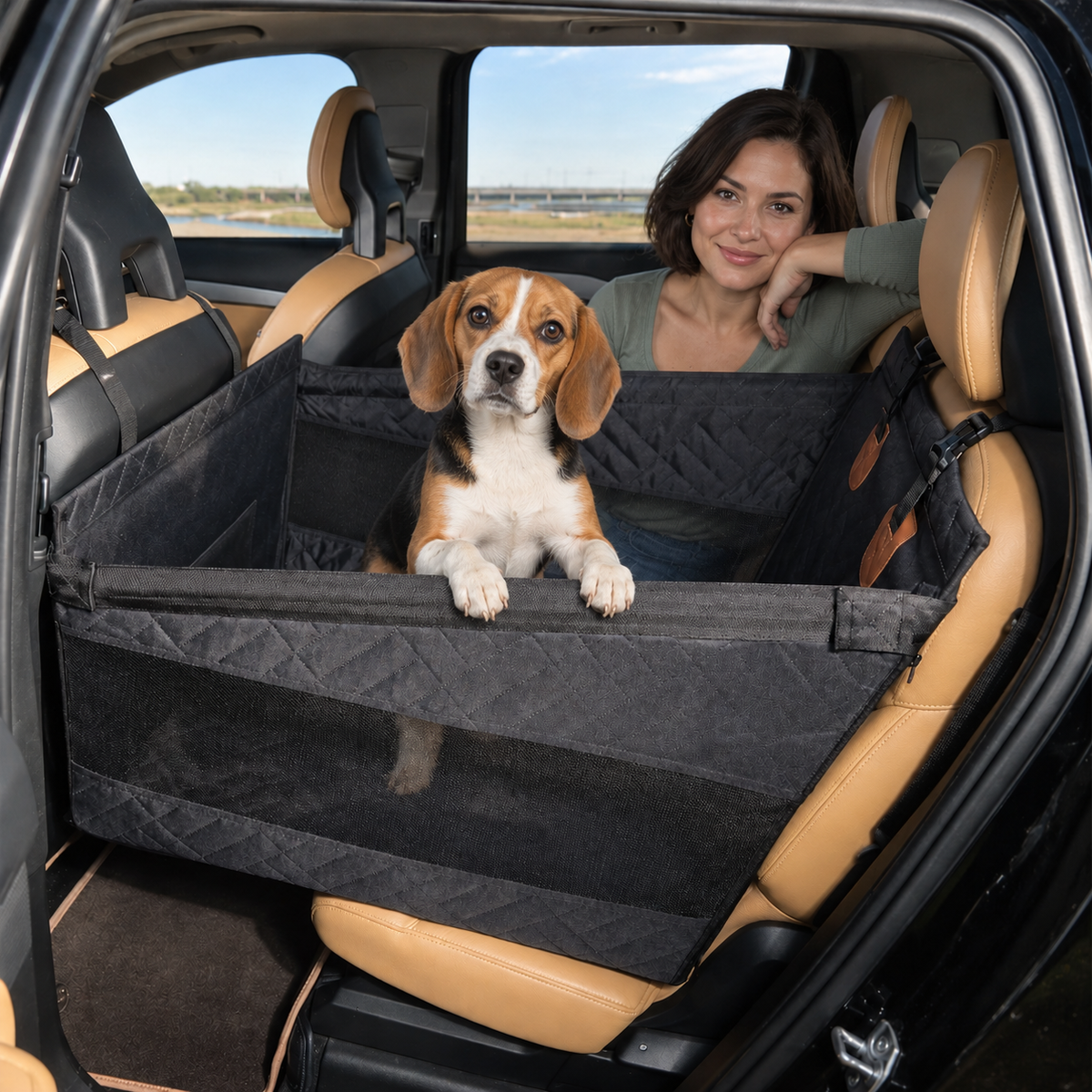 Hard Bottom Single Car Seat Extender for Dogs