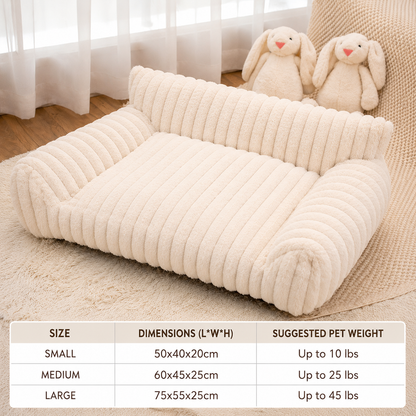 Fluffy Cloud Pet Sofa Bed with Soft Bolsters & Washable Cover