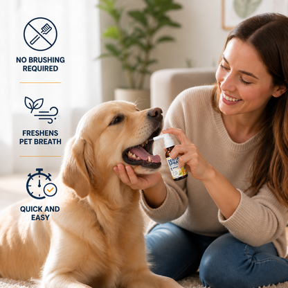 Brushless Tartar Control Dental Spray for Dogs – Helps Reduce Plaque & Freshen Breath