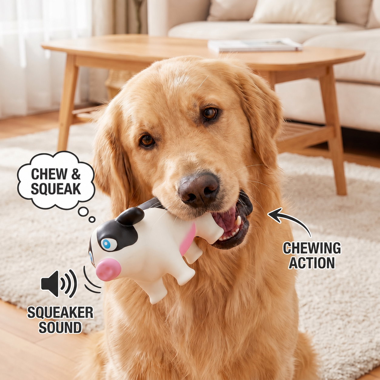 Interactive Chew & Squeak Animal Dog Toy