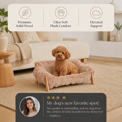 Luxury Elevated Solid Wood Dog Couch Bed