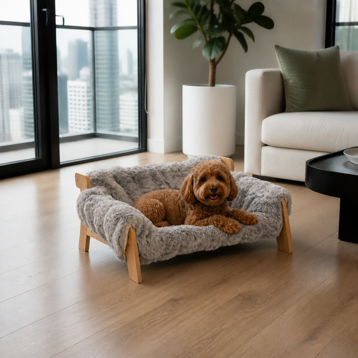 Luxury Elevated Solid Wood Dog Couch Bed