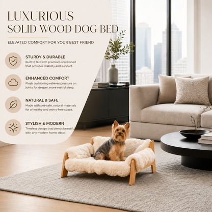 Luxury Elevated Solid Wood Dog Couch Bed