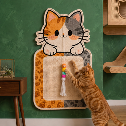 2-in-1 Wall-Mounted Cat Scratcher & Interactive Play Toy