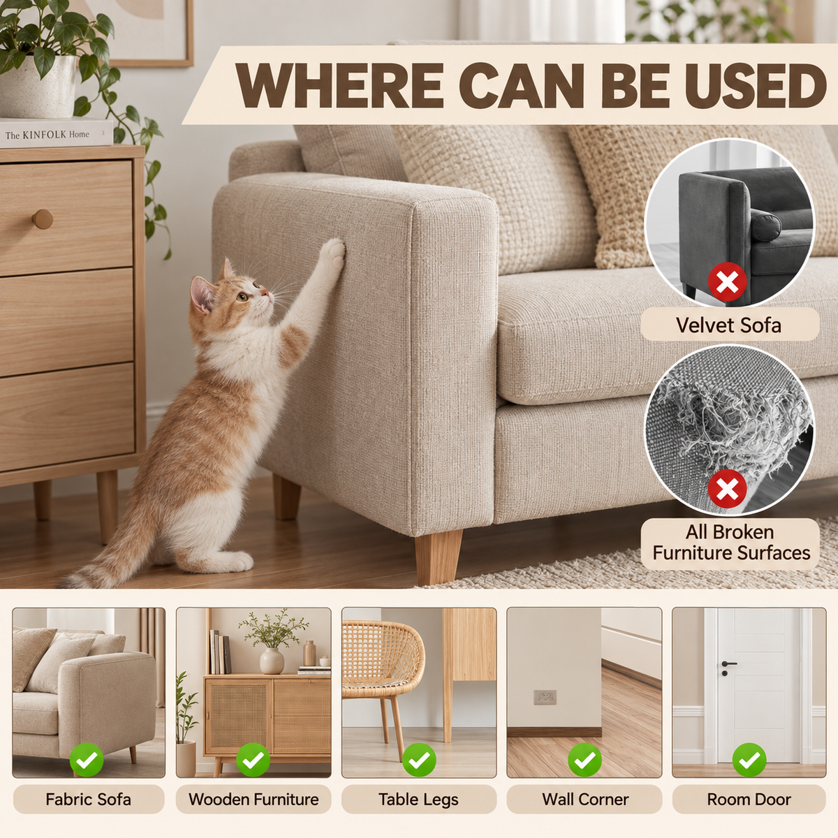 Heavy-Duty Cat Scratch Furniture Protector