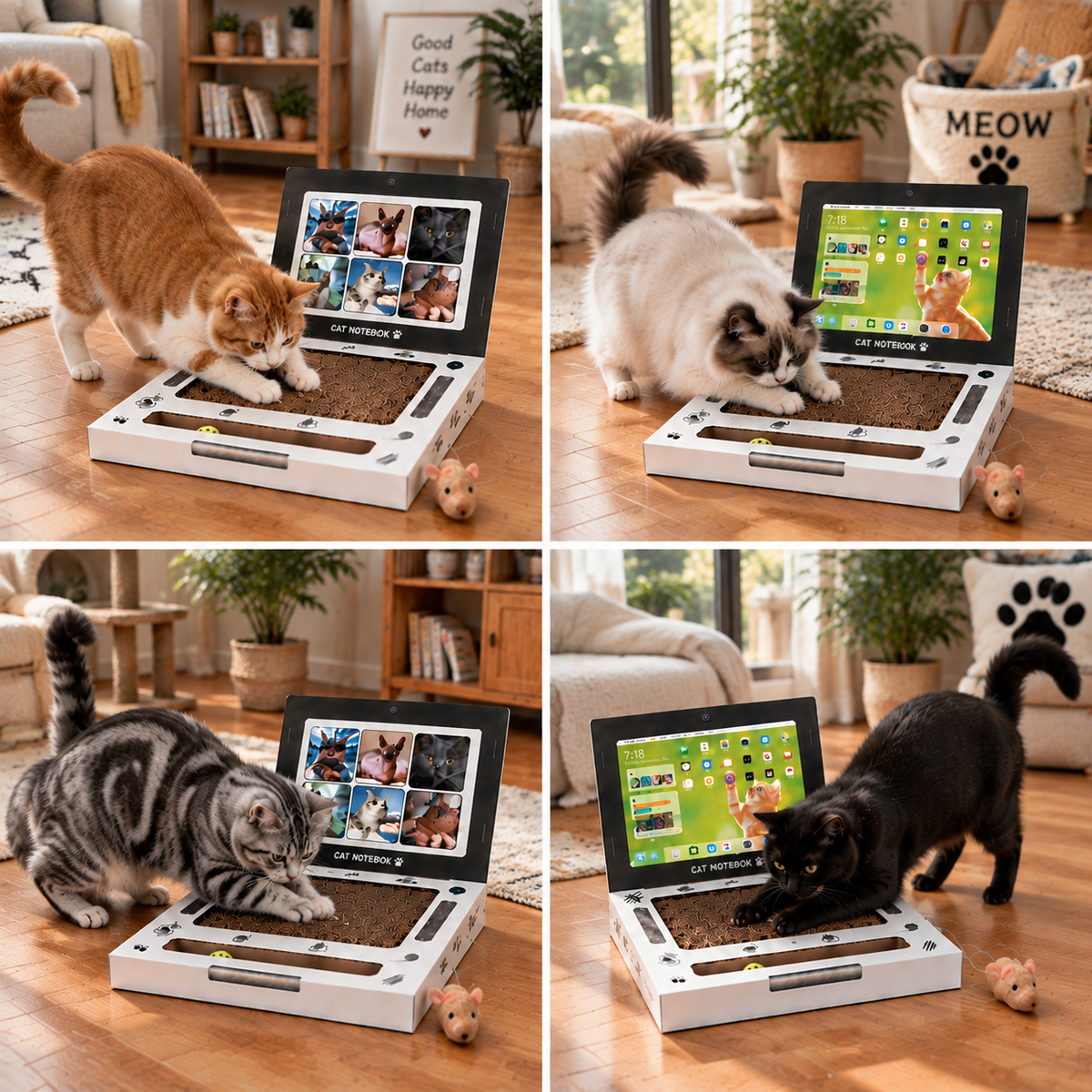Cardboard Laptop Cat Scratcher & Interactive Toy