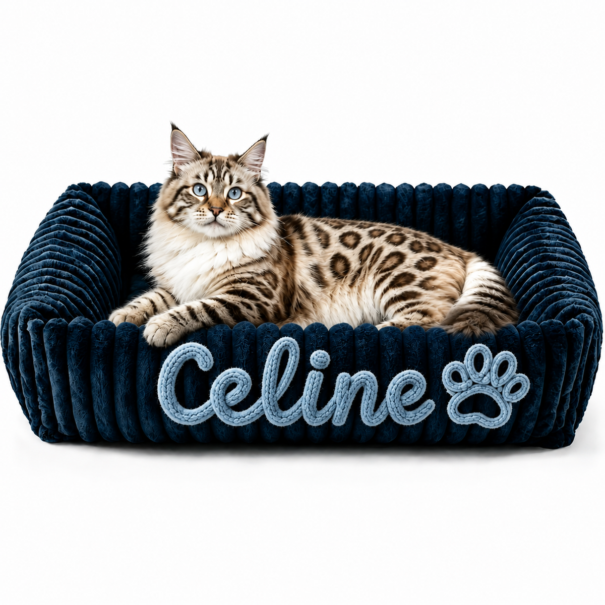 Personalized Fluffy Cloud Cat Bed with Soft Bolsters