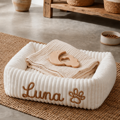 Personalized Fluffy Cloud Cat Bed with Soft Bolsters