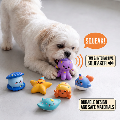 Cute Squeaky Ocean Animal Dog Toy