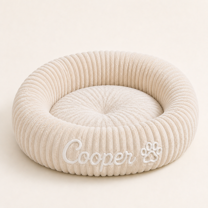 Personalized Round Fluffy Dog Bed