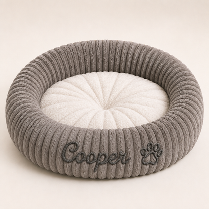 Personalized Round Fluffy Dog Bed