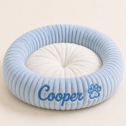 Personalized Round Fluffy Dog Bed
