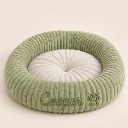 Personalized Round Fluffy Dog Bed