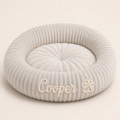 Personalized Round Fluffy Dog Bed