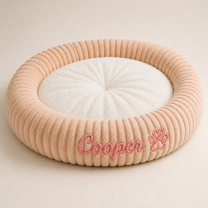 Personalized Round Fluffy Dog Bed