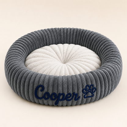 Personalized Round Fluffy Dog Bed