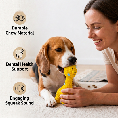 Interactive Squeaky Giraffe Toy for Dogs