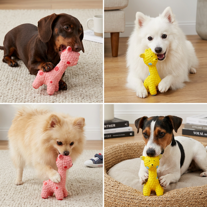 Interactive Squeaky Giraffe Toy for Dogs