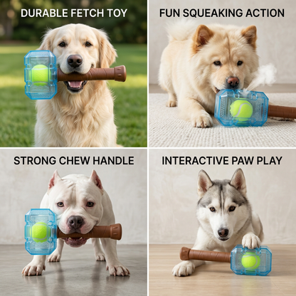 Durable Squeaky Hammer Chew Toy for Dogs