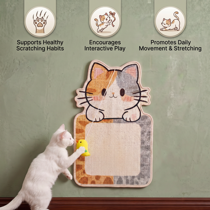 2-in-1 Wall-Mounted Cat Scratcher & Interactive Play Toy