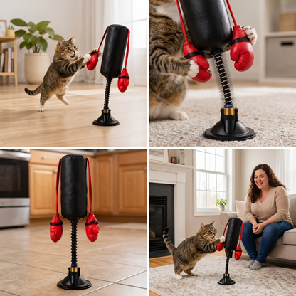 Durable Interactive Cat Boxing Toy with Punching Bag
