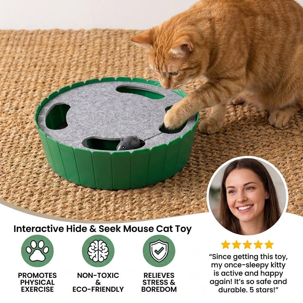 Interactive Hide & Seek Mouse Cat Toy