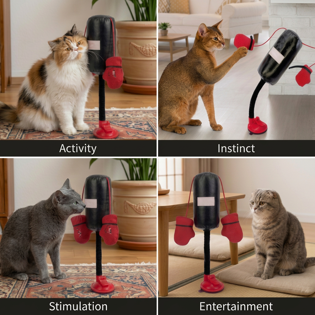 Durable Interactive Cat Boxing Toy with Punching Bag