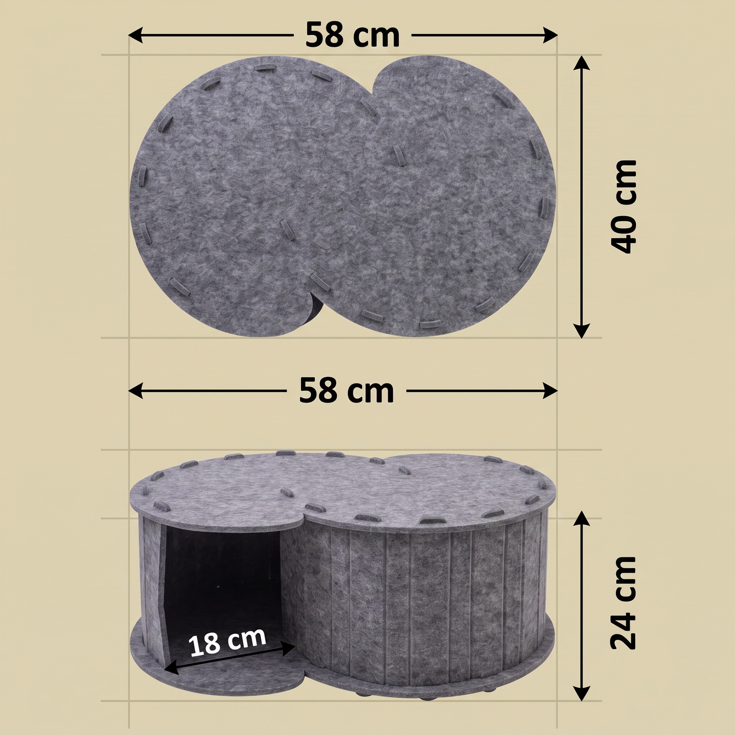 2-in-1 Interactive Play Cat Bed & Scratcher Hideaway