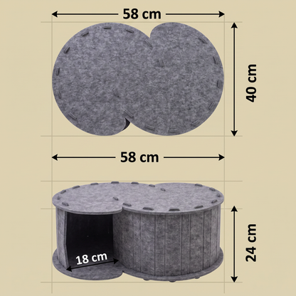 2-in-1 Interactive Play Cat Bed & Scratcher Hideaway