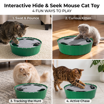 Interactive Hide & Seek Mouse Cat Toy