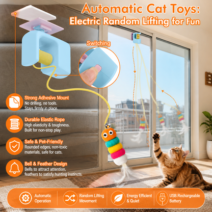 Rechargeable Hanging Door Cat Toy with Interactive Flying Feather